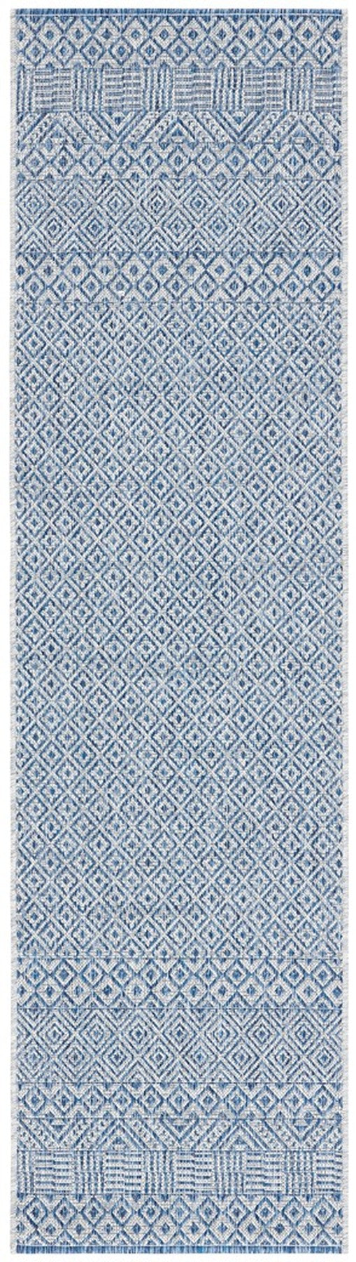 Courtyard  Outdoor Power Loomed 85.4% Polypropylene, 10.4% Polyester, 4.2% Latex Rug Grey / Blue
