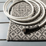 Courtyard  Outdoor Power Loomed 85.4% Polypropylene, 10.4% Polyester, 4.2% Latex Rug Grey / Black