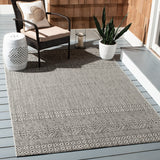 Courtyard  Outdoor Power Loomed 85.4% Polypropylene, 10.4% Polyester, 4.2% Latex Rug Grey / Black