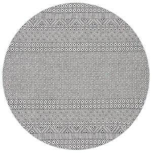 Courtyard  Outdoor Power Loomed 85.4% Polypropylene, 10.4% Polyester, 4.2% Latex Rug Grey / Black