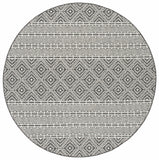 Courtyard  Outdoor Power Loomed 85.4% Polypropylene, 10.4% Polyester, 4.2% Latex Rug Black / Grey