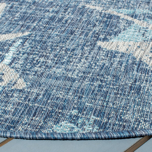 Courtyard  Outdoor Power Loomed 85.4% Polypropylene, 10.4% Polyester, 4.2% Latex Rug Navy / Blue