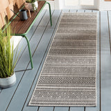 Courtyard  Outdoor Power Loomed 85.4% Polypropylene, 10.4% Polyester, 4.2% Latex Rug Black / Grey