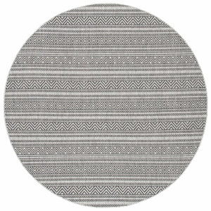 Courtyard  Outdoor Power Loomed 85.4% Polypropylene, 10.4% Polyester, 4.2% Latex Rug Black / Grey