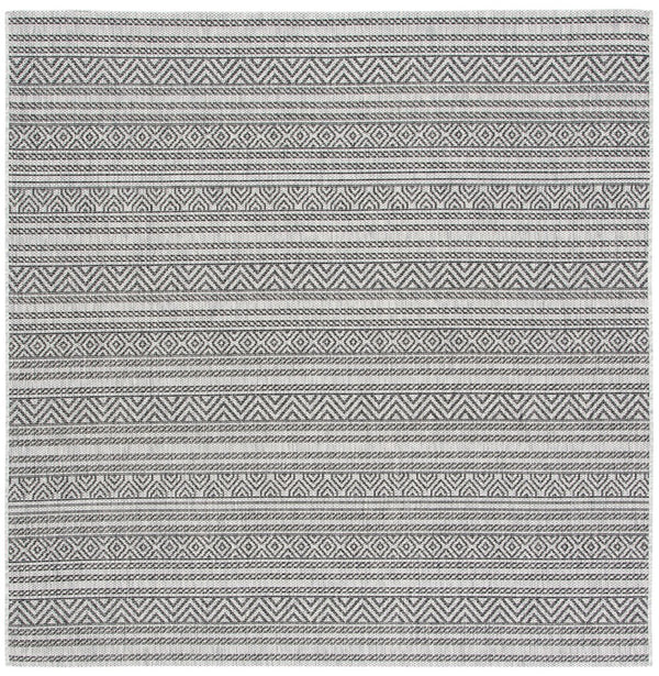 Courtyard  Outdoor Power Loomed 85.4% Polypropylene, 10.4% Polyester, 4.2% Latex Rug Black / Grey