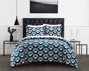 Chic Home Tudor Bed In a Bag Duvet Set Blue King