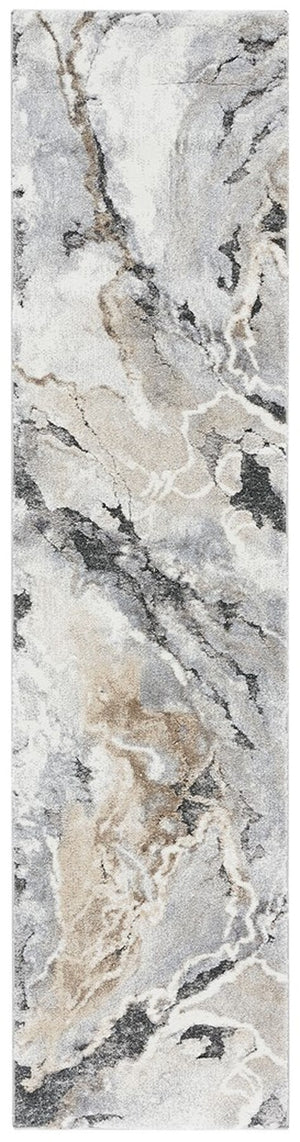 Cyrus Shag 121 Shag & Flokati Power Loomed Polpropylene + Polyester Shrink Rug Grey / Beige