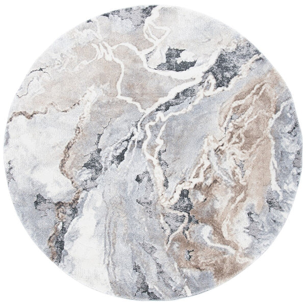 Cyrus Shag 121 Shag & Flokati Power Loomed Polpropylene + Polyester Shrink Rug Grey / Beige