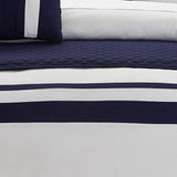 Hortense Navy Queen 8pc Comforter Set