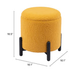 Zuo Modern Calistoga 100% Polyester, Plywood, MDF, Beech Wood Modern Ottoman Yellow 100% Polyester, Plywood, MDF, Beech Wood