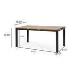 Noble House Lindsey Outdoor Modern Industrial Acacia Wood 3 Piece Picnic Set, Teak and Black