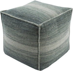 Chaz CZPF-003 Modern Wool, Polyester/Polyfill, Cotton Pouf CZPF003-181818 Light Gray, Sage, Dark Green 100% Wool, 100% Polyester/Polyfill, 100% Cotton 18"H x 18"W x 18"D