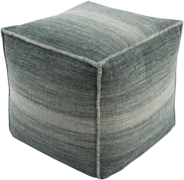 Chaz CZPF-003 Modern Wool, Polyester/Polyfill, Cotton Pouf CZPF003-181818 Light Gray, Sage, Dark Green 100% Wool, 100% Polyester/Polyfill, 100% Cotton 18"H x 18"W x 18"D
