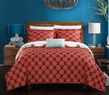 Maxim Duvet Cover Set King Size – 4 Piece – Red