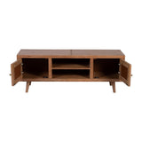 Sagebrook Home Contemporary Wood/cane, 55x20" 2-door Tv-stand. Natural 17872 Brown Acacia Wood