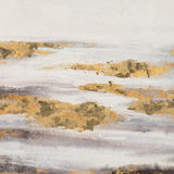 Sagebrook Home Contemporary 60x40 Horizon Hand Painted Canvas, Gray/gold 70146 Gold Polyester Canvas