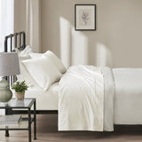 Oversized Flannel Casual 100% Cotton Flannel Oversized Sheet Set in Ivory Solid