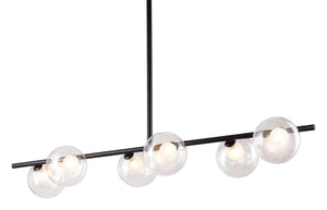 Zuo Modern Keyoz Steel, Glass Modern Commercial Grade Ceiling Lamp Black, Clear Steel, Glass