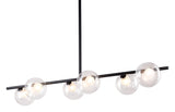 Zuo Modern Keyoz Steel, Glass Modern Commercial Grade Ceiling Lamp Black, Clear Steel, Glass