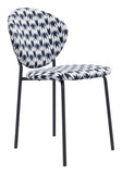 English Elm EE2687 100% Polyester, Plywood, Steel Modern Commercial Grade Dining Chair Set - Set of 2 Houndstooth 100% Polyester, Plywood, Steel
