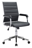 Zuo Modern Liderato 100% Polyurethane, Plywood, Steel Modern Commercial Grade Office Chair Black, Silver 100% Polyurethane, Plywood, Steel