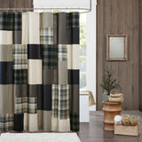 Winter Hills Lodge/Cabin 100% Cotton Printed Pieced Lined Shower Curtain