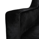 Knouff Modern Glam Tufted Velvet 3 Seater Sofa, Black and Dark Brown  Noble House