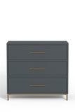 Madelyn Three Drawer Small Chest, Slate Gray