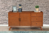 Alpine Furniture Flynn Sideboard, Acorn 966-64 Acorn Mahogany Solids & Okoume Veneer 58 x 19 x 30