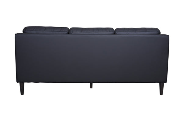 Porter Designs Lazio High Quality Leather Modern Sofa Black 02-204C-01-5990
