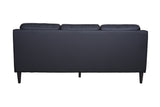 Porter Designs Lazio High Quality Leather Modern Sofa Black 02-204C-01-5990