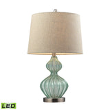 Smoked Glass 25'' High 1-Light Table Lamp - Light Green