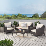 Antibes 4pc Multi-Brown PE Chat Set Noble House
