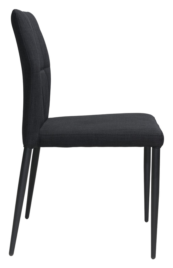 Zuo Modern Revolution 100% Polyester, Plywood, Steel Modern Commercial Grade Dining Chair Set - Set of 4 Black 100% Polyester, Plywood, Steel