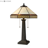 Stone Filigree 24'' High 2-Light Table Lamp - Tiffany Bronze