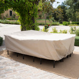 Shield Outdoor Beige Waterproof Fabric Dining Set Cover Noble House