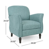 Swainson Traditional Tweed Armchair, Teal Noble House