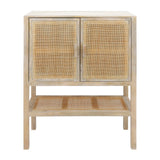 Contemporary Wood, 35x48 2-rattan Door Cabinet, Natural