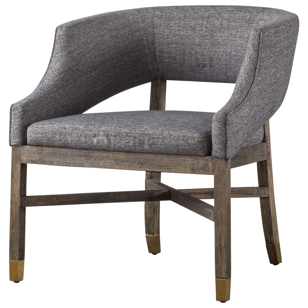 Sebastian Fabric Chair – Modern Mid-Century Design with Gold-Tipped Legs, Fully Assembled Elegance