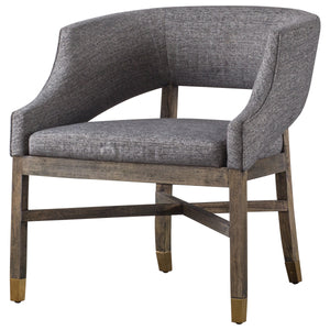 Sebastian Fabric Chair – Modern Mid-Century Design with Gold-Tipped Legs, Fully Assembled Elegance