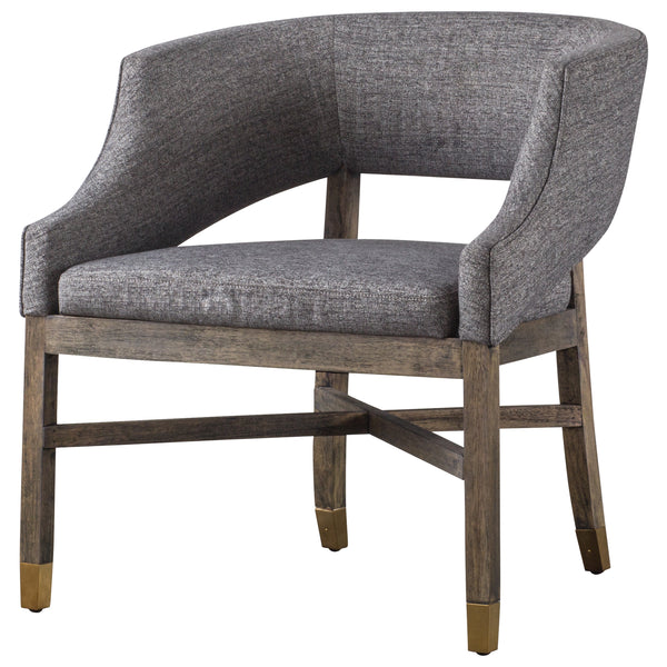 Sebastian Fabric Chair – Modern Mid-Century Design with Gold-Tipped Legs, Fully Assembled Elegance