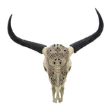 Sagebrook Home Contemporary Resin, 28" Bull Skull Wall Accent, Ivory/black Kd 16805 Multi Polyresin