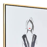 Sagebrook Home Contemporary 35x59, Hand Painted Fashion Woman Red Lip, Blk/wht 70224 Black/white Mdf