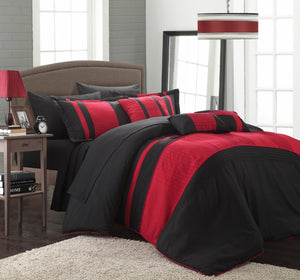 FIESTA RED KING 10PC BED IN A BAG COMFORTER SET