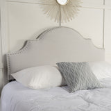 Nora Light Grey Fabric Queen/Full Headboard Noble House