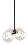 Zuo Modern Keyoz Steel, Glass Modern Commercial Grade Ceiling Lamp Black, Clear Steel, Glass