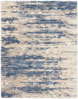 Nourison Luxurious Shag LXR10 Modern & Contemporary Machine Made Power-loomed Indoor only Area Rug Light Blue Grey 6'7" x 9'2" 99446009708