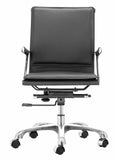 Zuo Modern Lider 100% Polyurethane, Steel, Aluminum Alloy Modern Commercial Grade Office Chair Black, Silver 100% Polyurethane, Steel, Aluminum Alloy