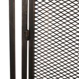 Cartwright Modern Iron Fireplace Screen, Black Brushed Gold Noble House