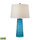 Hammered Glass 27'' High 1-Light Table Lamp - Blue